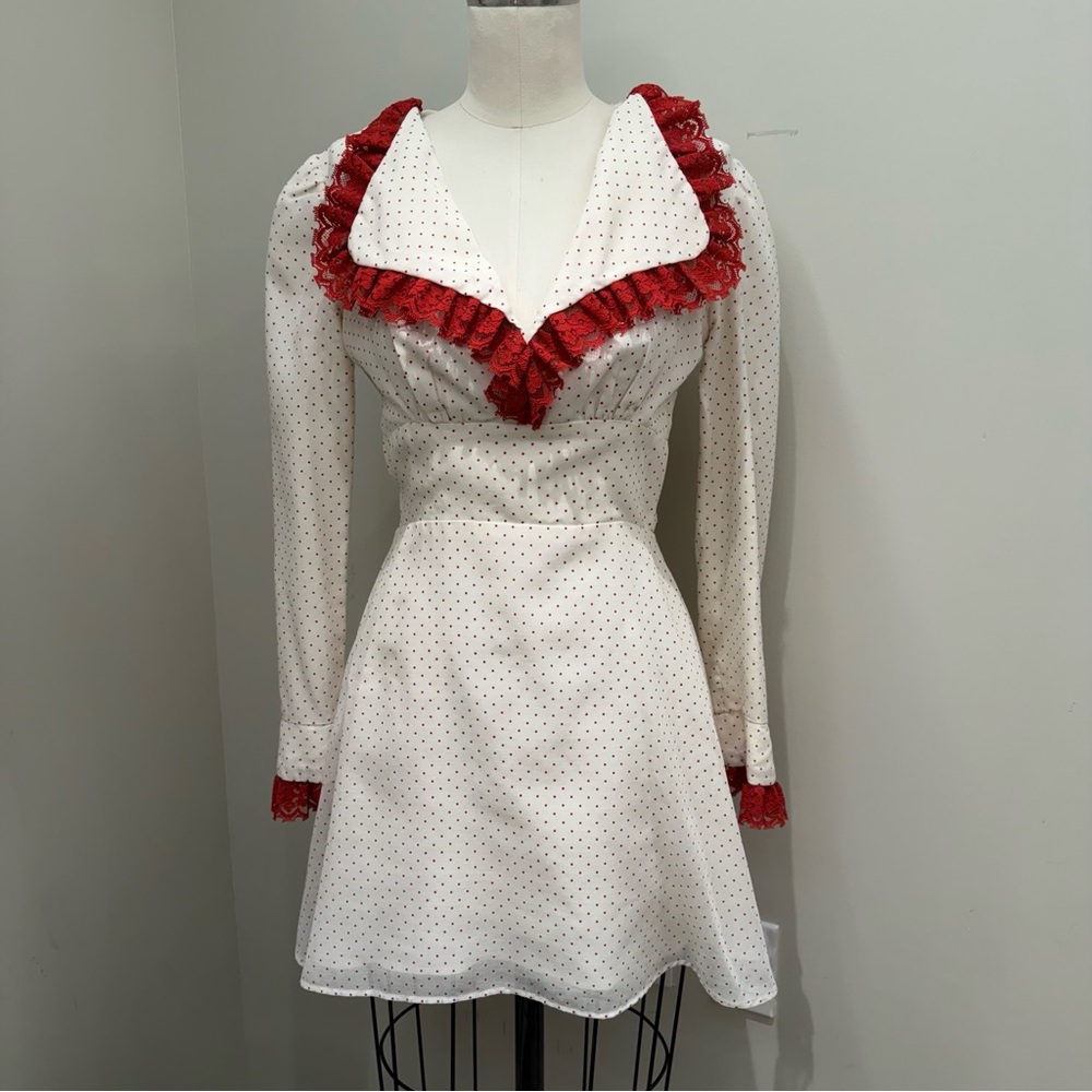 70s Vintage Polka Dot Micro Mini Dress